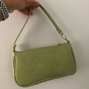 sage green croc exterior bag